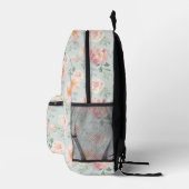 Pink Rose Pastel Garden Muster Bedruckter Rucksack (Rechts)