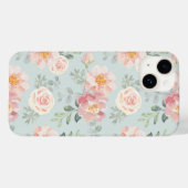 Pink Rose Pastel Garden Muster Case-Mate iPhone Hülle (Rückseite (Horizontal))