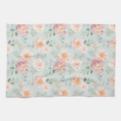 Pink Rose Pastel Garden Muster Geschirrtuch (Horizontal)