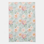 Pink Rose Pastel Garden Muster Geschirrtuch (Vertikal)