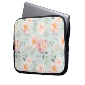 Pink Rose Pastel Garden Muster Laptopschutzhülle (Vorderseite Links)