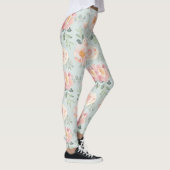 Pink Rose Pastel Garden Muster Leggings (Rechts)