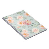 Pink Rose Pastel Garden Muster Notizblock (Rechte Seite)
