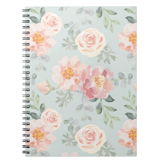 Pink Rose Pastel Garden Muster Notizblock (Vorderseite)