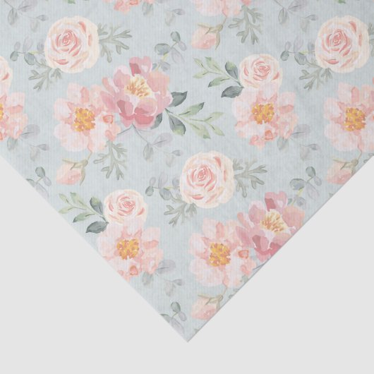 Pink Rose Pastel Garden Muster Seidenpapier (Ausschnitt)