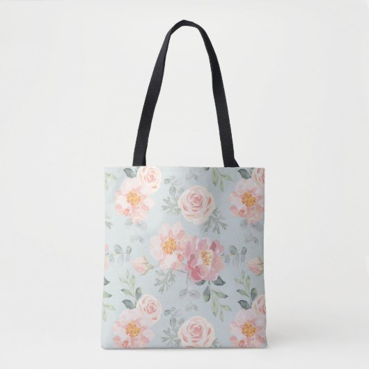 Pink Rose Pastel Garden Muster Tasche (Vorderseite)