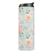 Pink Rose Pastel Garden Muster Thermosbecher (Nach links gedreht)