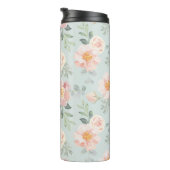 Pink Rose Pastel Garden Muster Thermosbecher (Nach rechts gedreht)