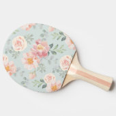 Pink Rose Pastel Garden Muster Tischtennis Schläger (Seitenansicht)
