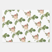 Pink Rose Pattern Geschenkpapier Set (Vorderseite 3)