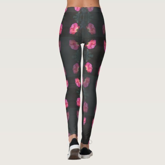 Pink Rose Pattern Leggings (Rückseite)
