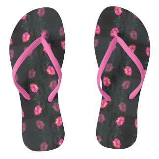 Pink Rose Pattern with Pink Strap Badesandalen