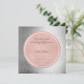 Pink Rose Pearly Blush Black Gray Metallic Circle Einladung (Stehend Vorderseite)