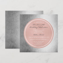 Pink Rose Pearly Blush Black Gray Metallic Circle