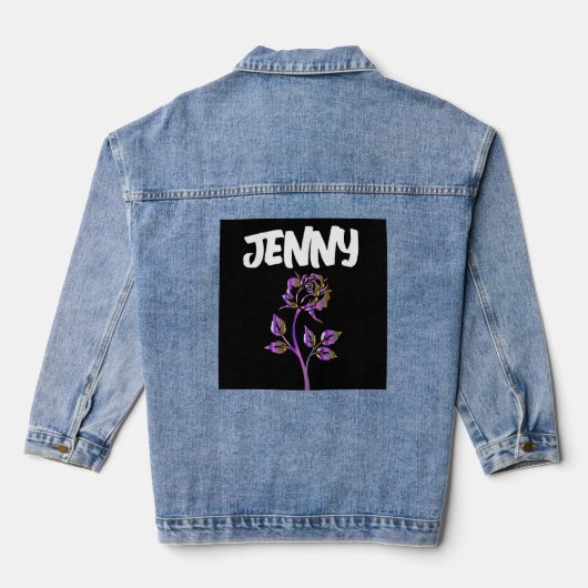 PINK ROSE PERSONALISIERT Denim Jean Jacket Jeansjacke (Rückseite)