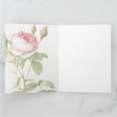 Pink Rose Pierre-Joseph Redoute Grußkarte Karte (Innenseite)