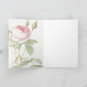 Pink Rose Pierre-Joseph Redoute Grußkarte Karte (Innenseite)