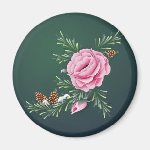 PINK ROSE & PINE von SHARON SHARPE Magnet
