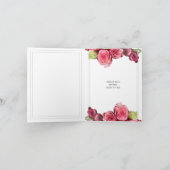 Pink rose plain simple floral wedding einladung (Innenseite)