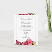 Pink rose plain simple floral wedding einladung (Vorderseite)