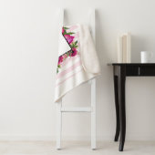 Pink Rose & Poppy Blumenstrauß auf rosa Streifen Sherpadecke (Beispiel)