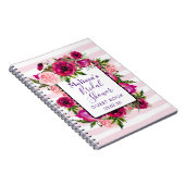 Pink Rose & Poppy Bouquet Brautparty Notizblock (Rechte Seite)