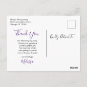 Pink Rose & Poppy Bouquet Party Dank Postkarte (Rückseite)