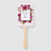 Pink Rose & Poppy Bouquet Wedding Fächer (Rückseite)