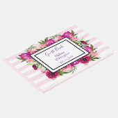 Pink Rose & Poppy Bouquet Wedding Gästebuch (Ecke)