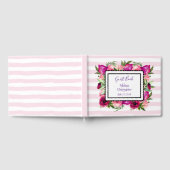 Pink Rose & Poppy Bouquet Wedding Gästebuch (Voll)