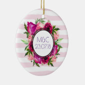 Pink Rose & Poppy Bouquet Wedding Keramik Ornament (Rechts)