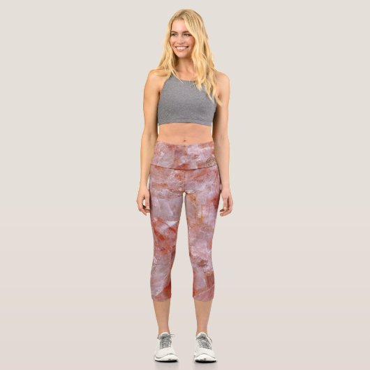 Pink Rose Quartz Capri Leggings (Vorderseite)
