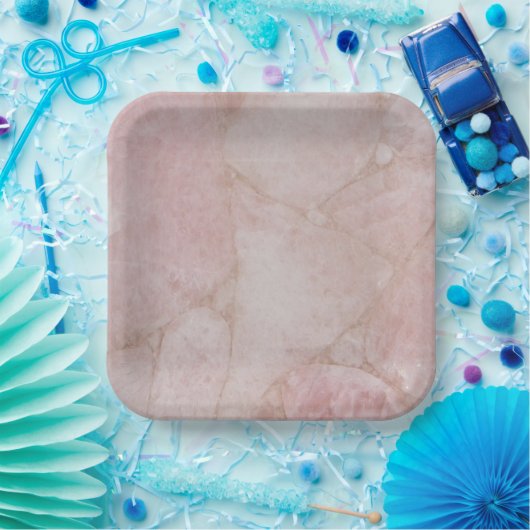 Pink Rose Quartz Pappteller (Party)