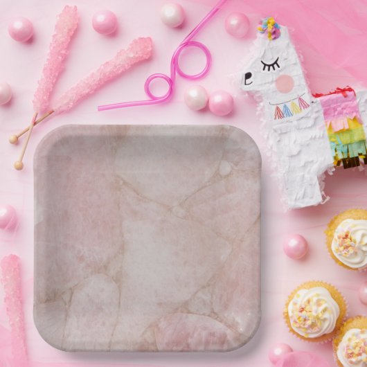 Pink Rose Quartz Pappteller (Party)