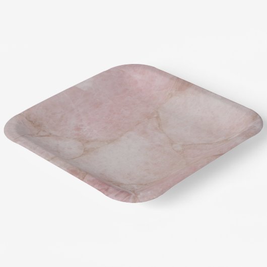 Pink Rose Quartz Pappteller (Gewinkelt)