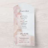 Pink Rose Quartz Wedding All In One Einladung (Innen Boden)
