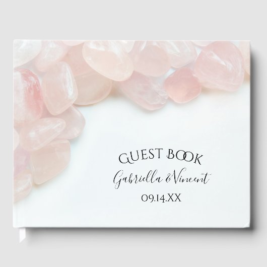 Pink Rose Quartz Wedding Gästebuch (Vorderseite)