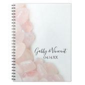 Pink Rose Quartz Wedding Gästebuch Notizblock (Vorderseite)