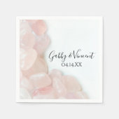 Pink Rose Quartz Wedding Serviette (Vorderseite)