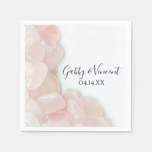 Pink Rose Quartz Wedding Serviette (Vorderseite)