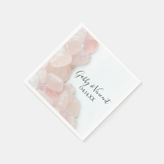 Pink Rose Quartz Wedding Serviette (Ecke)