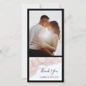 Pink Rose Quartz Wedding Thank You Foto Card Dankeskarte (Vorderseite)