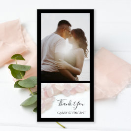Pink Rose Quartz Wedding Thank You Foto Card Dankeskarte