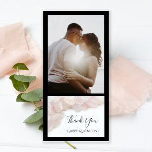 Pink Rose Quartz Wedding Thank You Foto Card Dankeskarte
