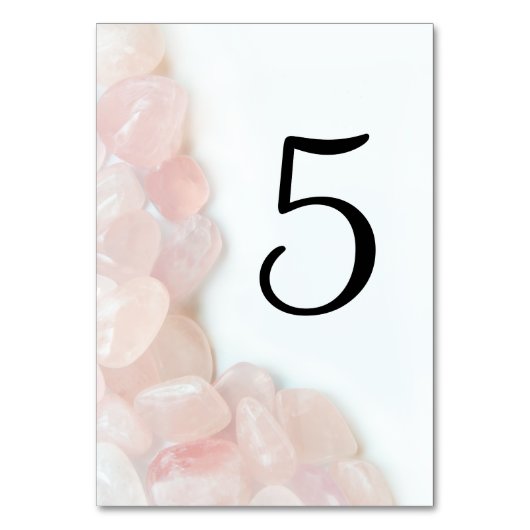 Pink Rose Quartz Wedding Tischnummer (Rückseite)