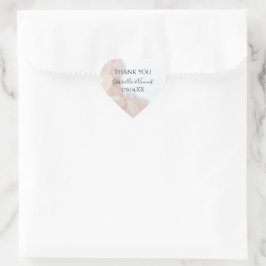 Pink Rose Quartz Wedding Vielen Dank für Ihre Unte Herz-Aufkleber