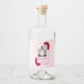 Pink Rose Quinceañera Alkoholflaschenetikett (Vorderseite)