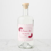 Pink Rose Quinceañera Alkoholflaschenetikett (Vorderseite)
