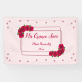 Pink Rose Quinceañera Banner (Horizontal)