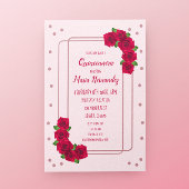 Pink Rose Quinceañera Einladung